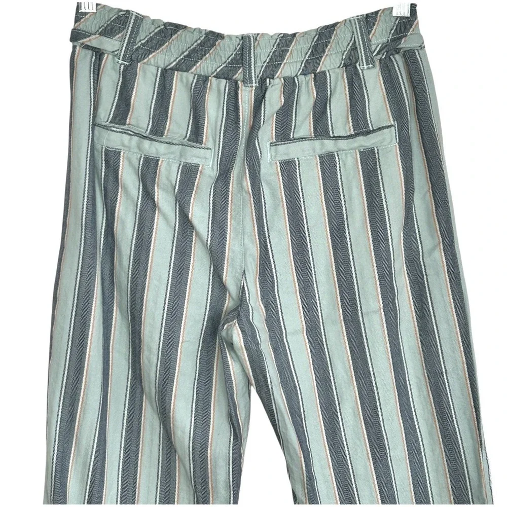 Free People Marielle Pull On Pants Boho XS Crop Stripe Straight Leg Coastal Vaca - Picture 5 of 10